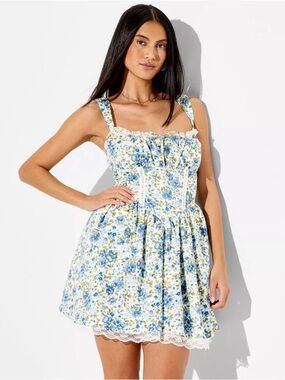 Floral Corset Fit & Flare Mini Dress by Wild Fable NWOT szXS